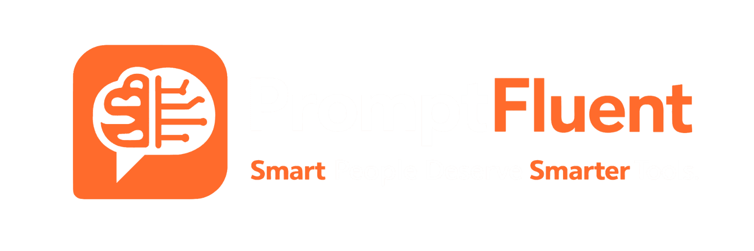 PromptFluent logo for dark backgrounds