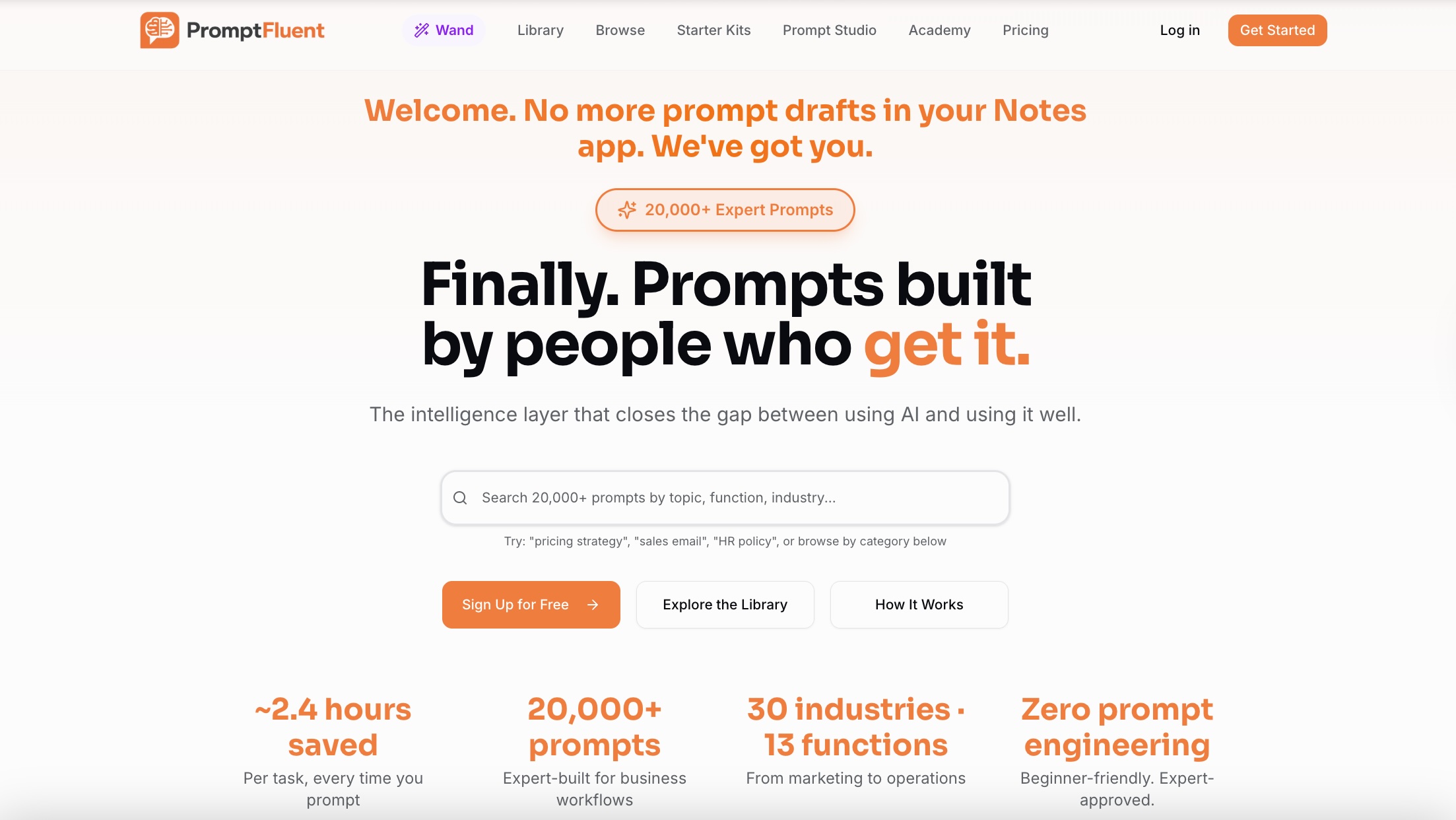 PromptFluent Homepage